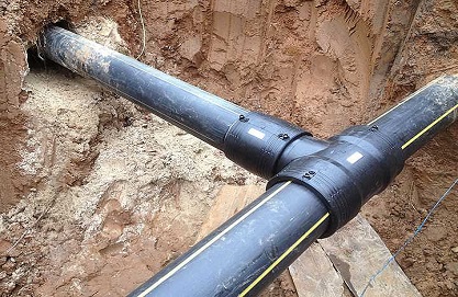 Подземный полиэтиленовый газопровод низкого давления